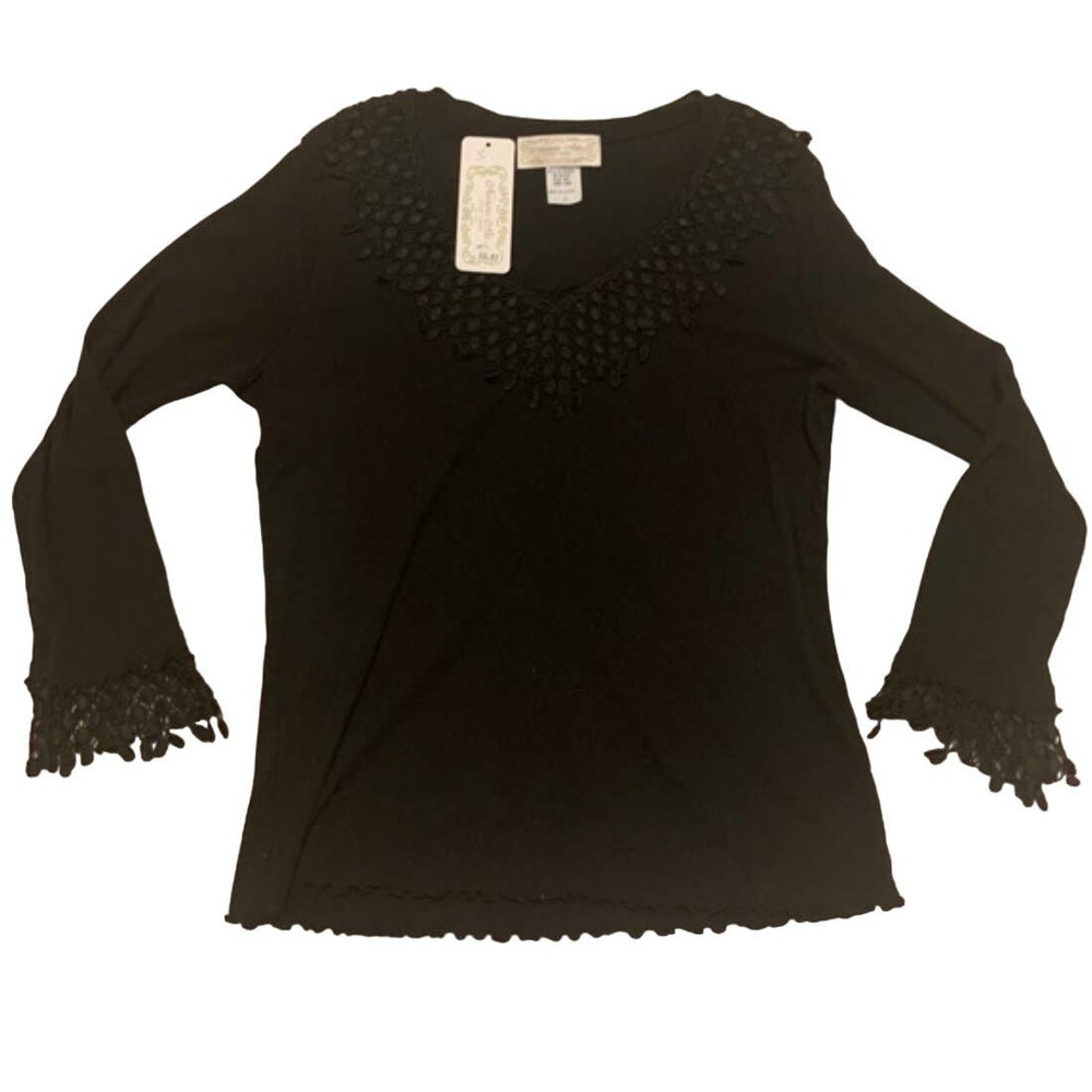 Nature Art Lynn Yang Fringe Lace Top Size Small NEW WITH TAGS